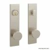 Signature Hardware Moceri Solid Brass Entrance Door Set Round Knob in Brushed Nickel