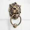 Signature Hardware Lion 5-1/8 in. Brass Door Knocker in Antique Brass