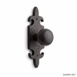 Signature Hardware Cousteau 8 in. Bronze Dummy Door Set Knob in Dark Bronze