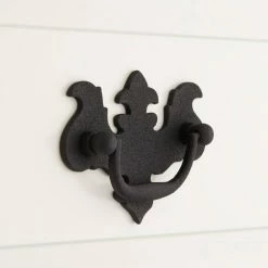 Signature Hardware Chippendale 3-5/8 in. Iron Drawer Pull in Black Powder Coat