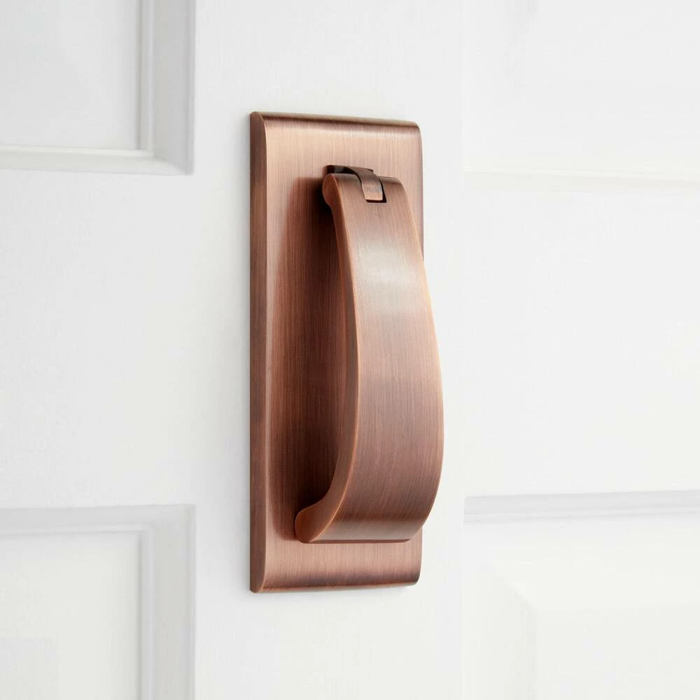 Signature Hardware Spahn Brass Door Knocker in Antique Copper