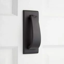 Signature Hardware Spahn Brass Door Knocker in Satin Black
