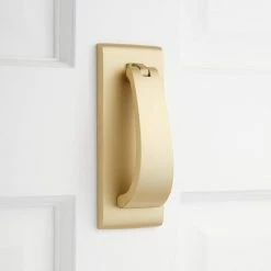 Signature Hardware Spahn Brass Door Knocker in Satin Brass