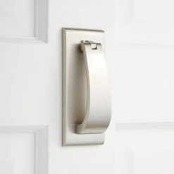 Signature Hardware Spahn Brass Door Knocker in Satin Nickel