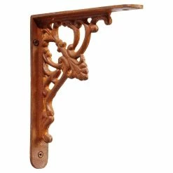 Signature Hardware Fleur de Lis 4-1/4 in. Cast Iron Shelf Bracket in Distressed White