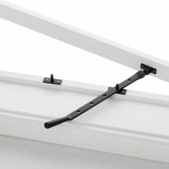 Signature Hardware 10 in. Solid Brass Casement Window Stay in Matte Black