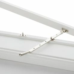 Signature Hardware 10 in. Solid Brass Casement Window Stay in Polished Nickel