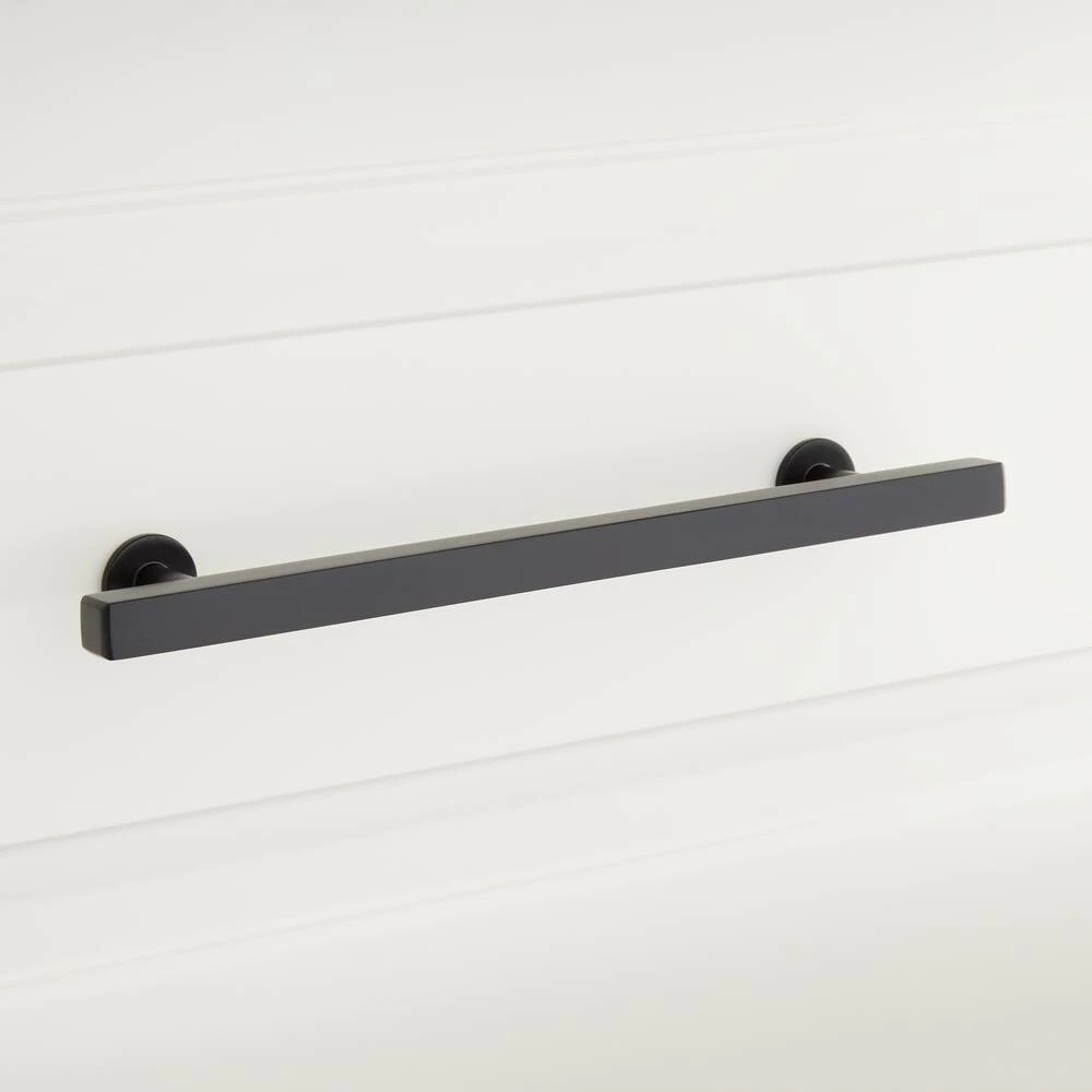 Signature Hardware Diehl 8 in. Rectangular Adjustable Cabinet Pull in Matte Black