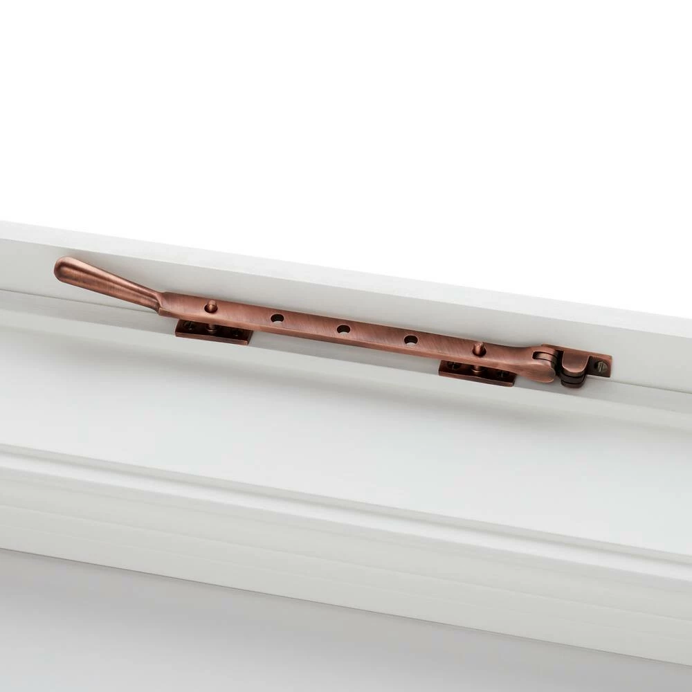 Signature Hardware 10 in. Solid Brass Casement Window Stay in Antique Copper - Image 2