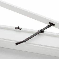 Signature Hardware 10 in. Solid Brass Casement Window Stay in Aged Bronze