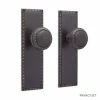 Signature Hardware Bachelet Brass Round Privacy Plate and Knob Set in Oil Rubbed Bronze