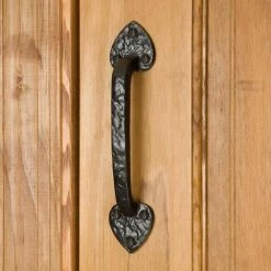 Signature Hardware Spade 8 in. Cast Iron Door Pull in Matte Black Powder Coat