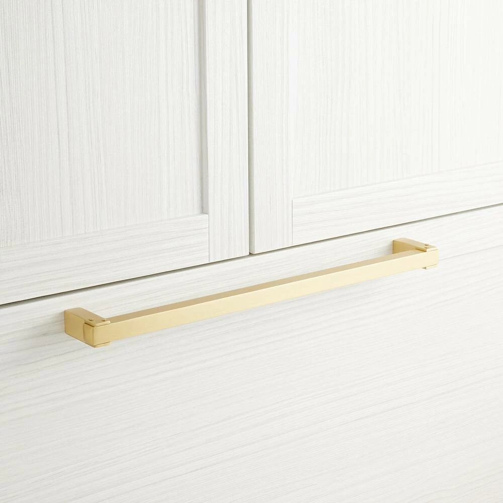 Signature Hardware Hovland 16-1/4 in. Rectangular Appliance Pull in Satin Brass
