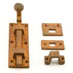 Signature Hardware Iron Surface Bolt with Ball Handle in Rust