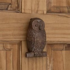 Signature Hardware Owl 3-1/8 in. Bronze Door Knocker in Light Bronze Patina Waxed