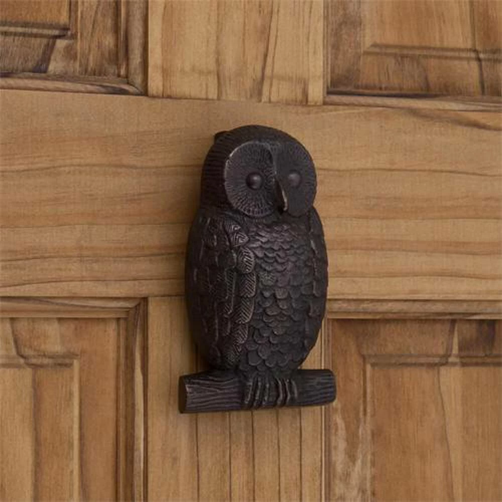 Signature Hardware Owl 3-1/8 in. Bronze Door Knocker in Dark Bronze