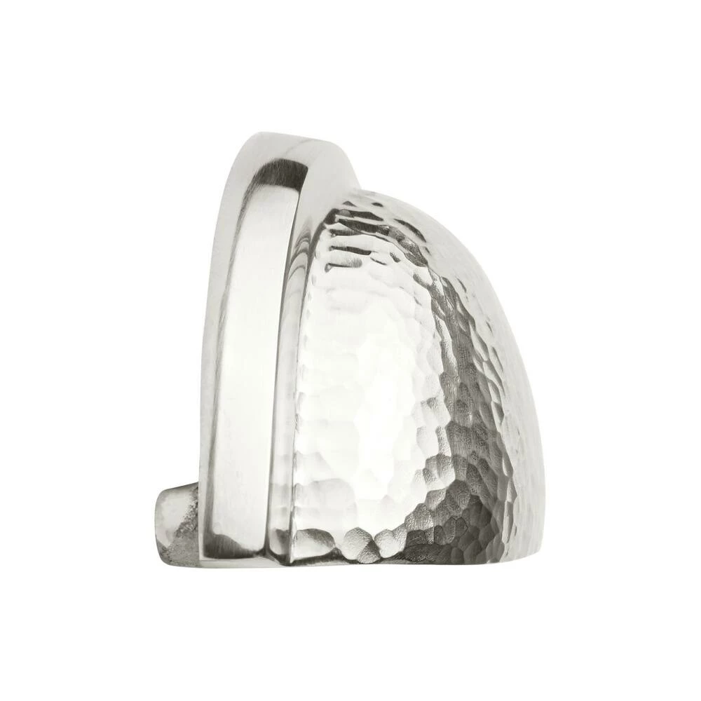 Signature Hardware 3-1/4 in. Hammered Bronze Cup Pull in Polished Nickel - Image 2