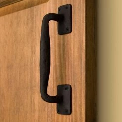 Signature Hardware Sadler 10-1/4 in. Hand Forged Iron Door Pull in Black Powder Coat