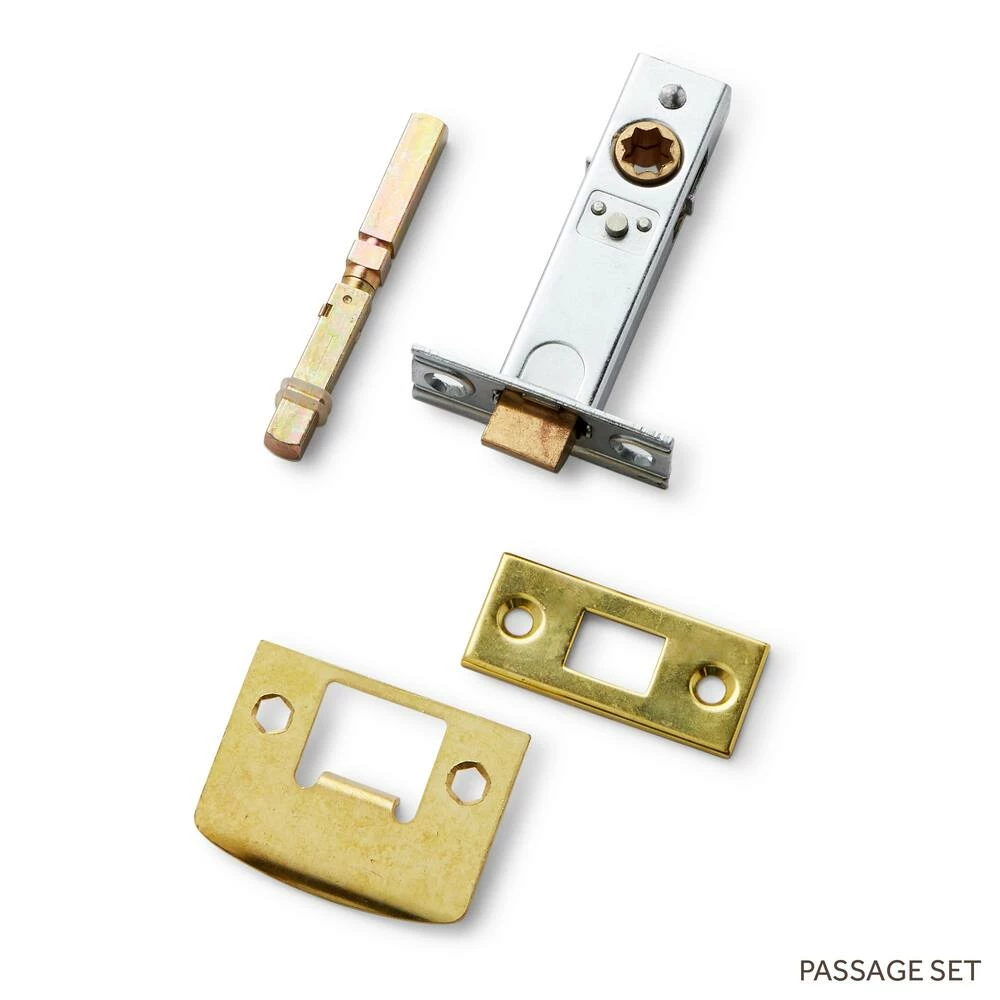Signature Hardware Traeger Solid Brass Passage Door Set with Dual Lever Handle in Satin Brass - Image 2