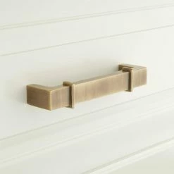 Signature Hardware Bresnick 1-1/8 x 10-1/8 in. Brass Cabinet Pull in Brushed Nickel