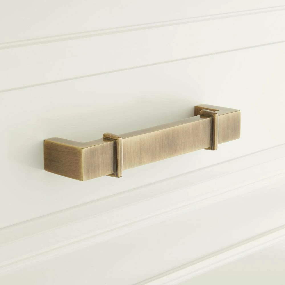 Signature Hardware Bresnick 1-1/8 x 10-1/8 in. Brass Cabinet Pull in Brushed Nickel - Image 3