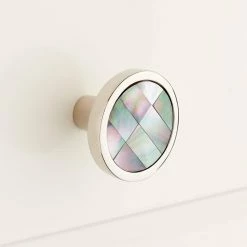 Signature Hardware Kumano 1-5/8 in. Brass Round Cabinet Knob in Polished Nickel