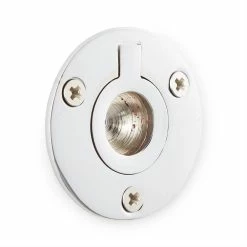 Signature Hardware Small Round Recessed Ring Pull in Brushed Nickel