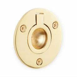 Signature Hardware Small Round Recessed Ring Pull in Chrome