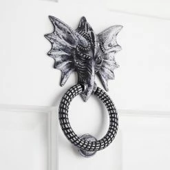 Signature Hardware DRAGON IRON DOOR KNOCKER - WHITE PATINA