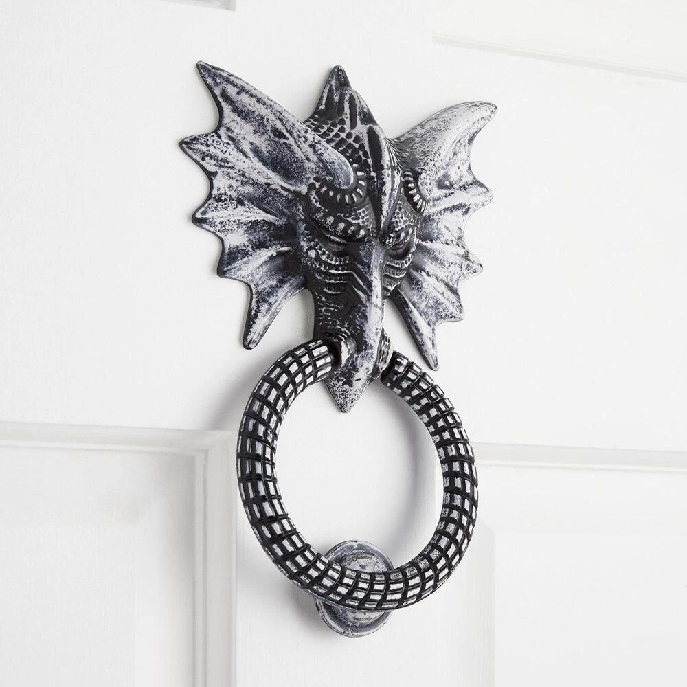 Signature Hardware DRAGON IRON DOOR KNOCKER - WHITE PATINA