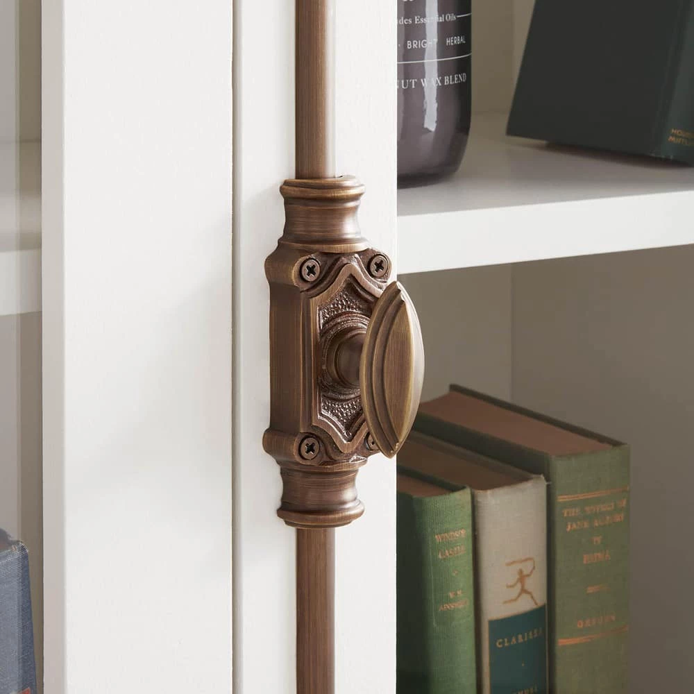 Signature Hardware Barcheski MINI BARCHESKI BRASS CABINET CREMONE BOLT - ANTIQUE BRASS