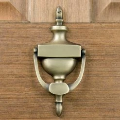 Signature Hardware Vintage 3-1/4 in. Brass Door Knocker in Antique Brass