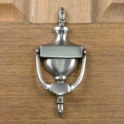 Signature Hardware Vintage 3-1/4 in. Brass Door Knocker in Antique Pewter