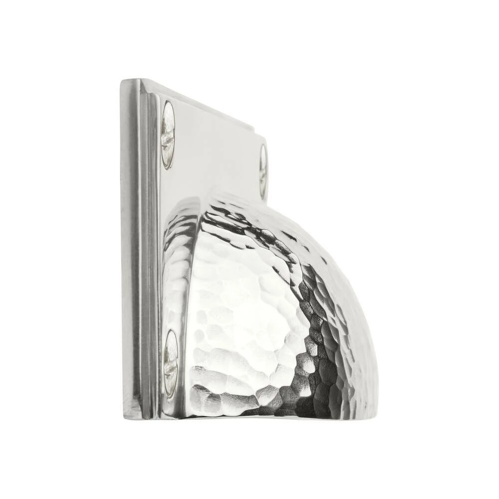 Signature Hardware Hammered Bronze Rectangular Cup Pull in Polished Nickel - Image 2