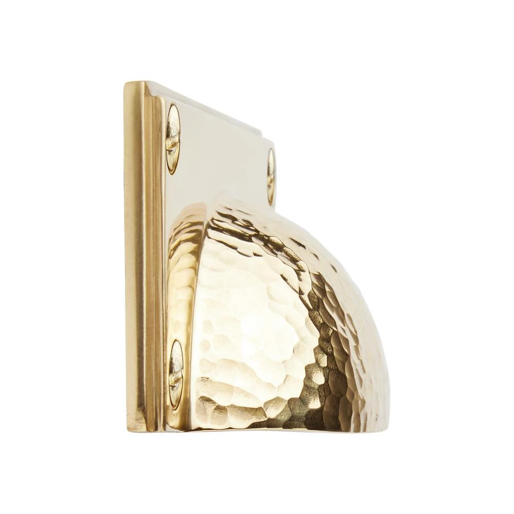 Signature Hardware Hammered Bronze Rectangular Cup Pull in Polished Bronze - Image 2