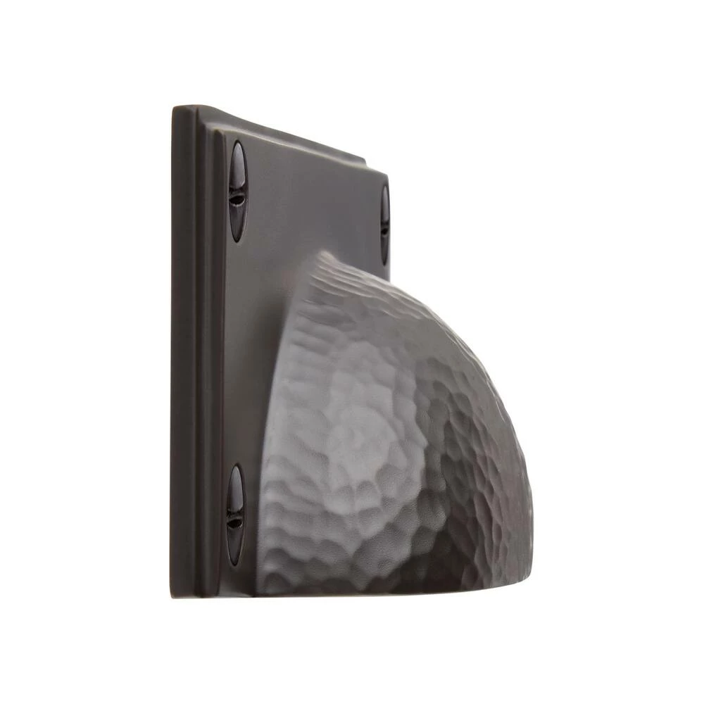 Signature Hardware Hammered Bronze Rectangular Cup Pull in Aged Bronze - Image 2