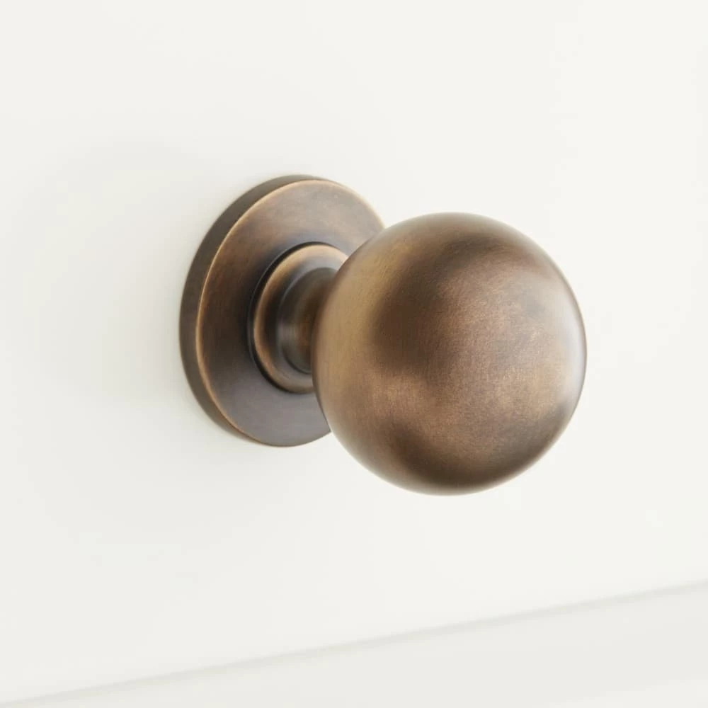 Signature Hardware Rodino 1 in. Brass Round Cabinet Knob in Brushed Nickel
