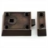 Signature Hardware Small Solid Brass Rim Lock Latch Set with Left Hand Knob in White with Oil Rubbed Bronze