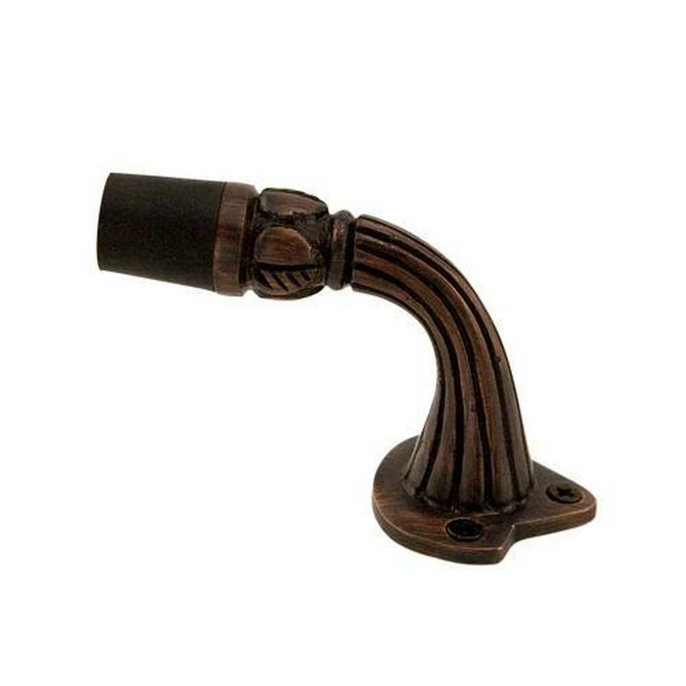 Signature Hardware Leaf 2 in. Brass Floor Mounted Door Stop in Oil Rubbed Bronze