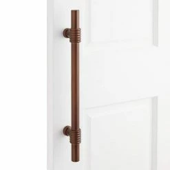 Signature Hardware Brady 8 in. Brass Door Pull in Brushed Nickel