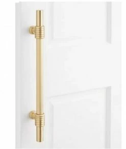 Signature Hardware Brady 8 in. Brass Door Pull in Satin Brass