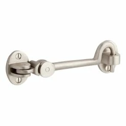 Signature Hardware 5-1/2 x 1-1/2 in. Solid Brass Cabin Door Hook in Brushed Nickel