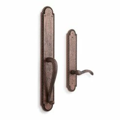 Signature Hardware Marconi Brass Oval Entrance Door Set with Dummy Handle in Antique Brass