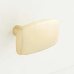 Signature Hardware Avina 1-7/8 in. Brass Rectangular Cabinet Knob in Satin Brass