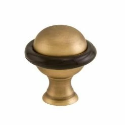Signature Hardware Petite 1-1/2 in. Brass Floor Mounted Door Stop in Antique Brass