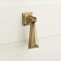 Signature Hardware Bresnick 1 in. Brass Pendant Pull in Antique Brass