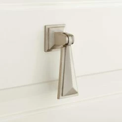 Signature Hardware Bresnick 1 in. Brass Pendant Pull in Brushed Nickel