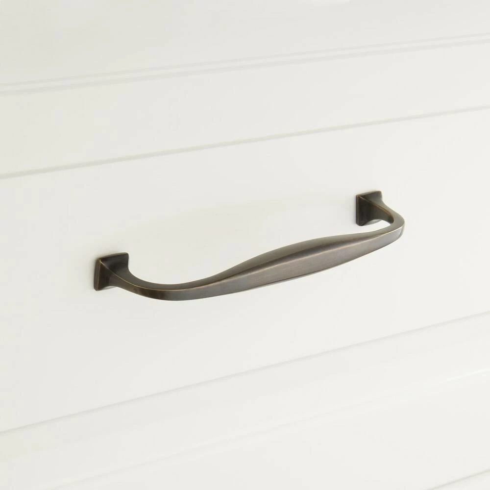 Signature Hardware Dowling 4-7/8 in. Brass Cabinet Pull in Brushed Nickel