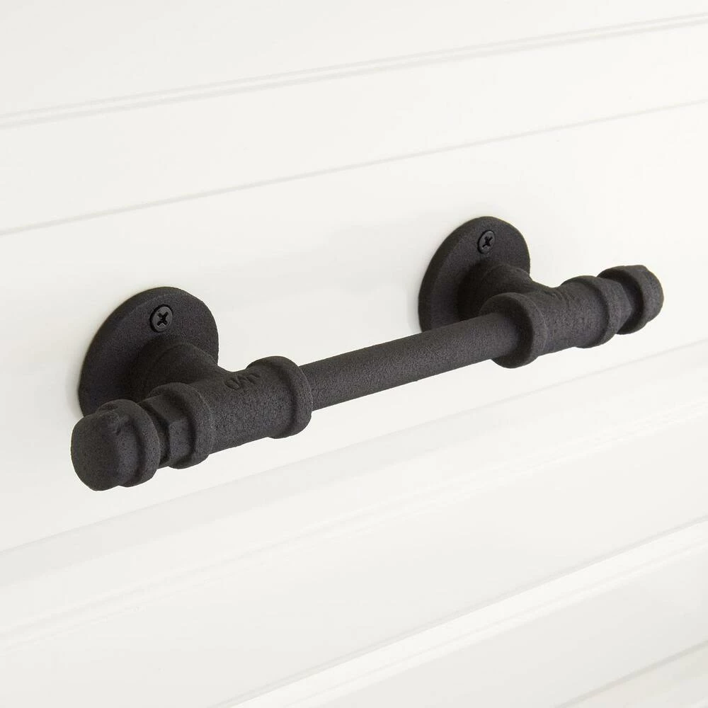 Signature Hardware Keating 5 in. Iron Pull in Black Powder Coat