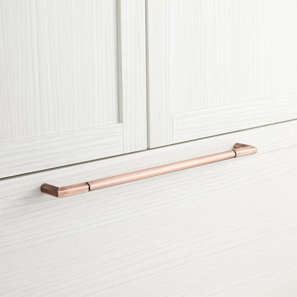Signature Hardware Lunata 24-5/8 in. Rectangular Appliance Pull in Antique Copper